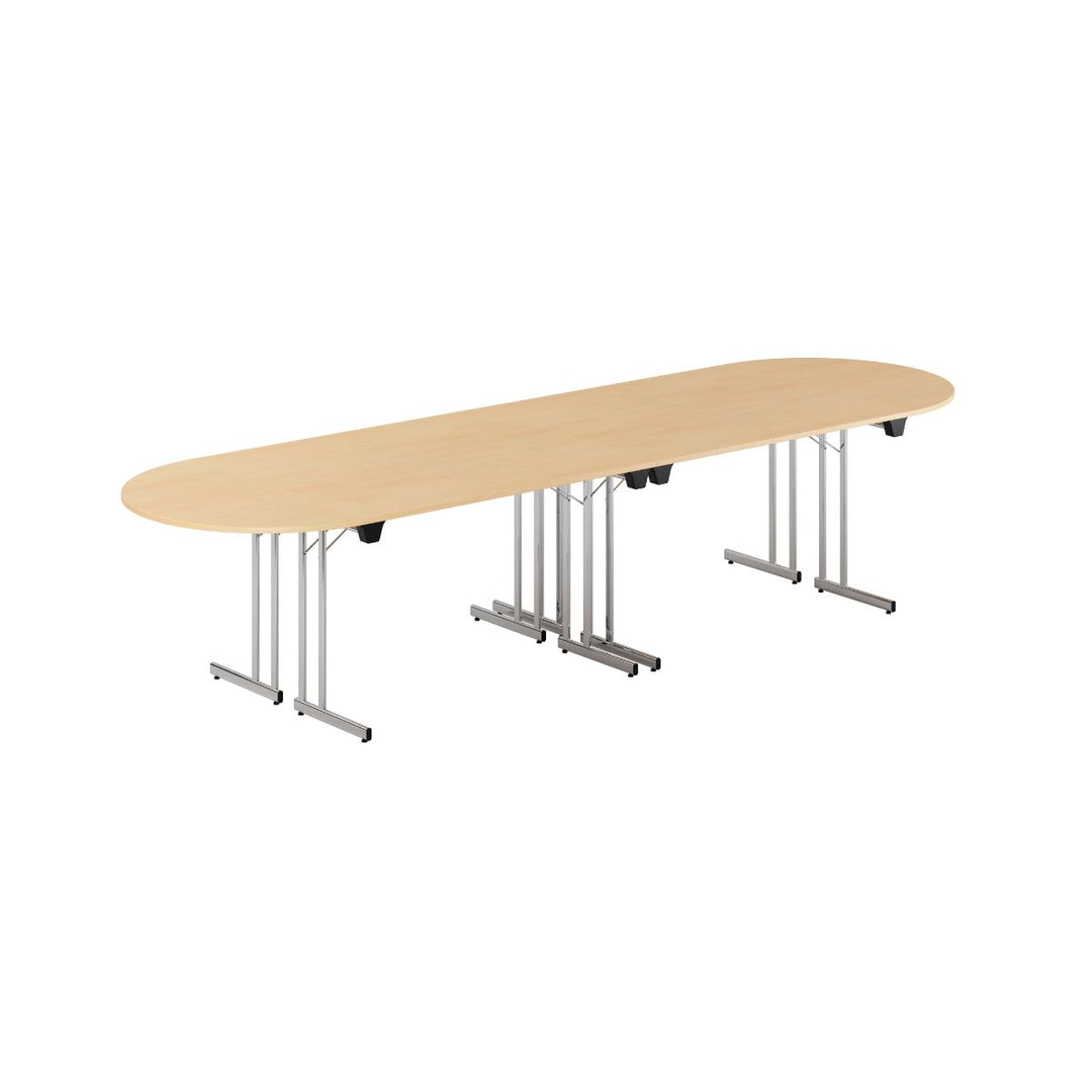 Produktbillede af Konferencebord 340x100cm Sammenklappeligt bord Bøg-krom på tilbud