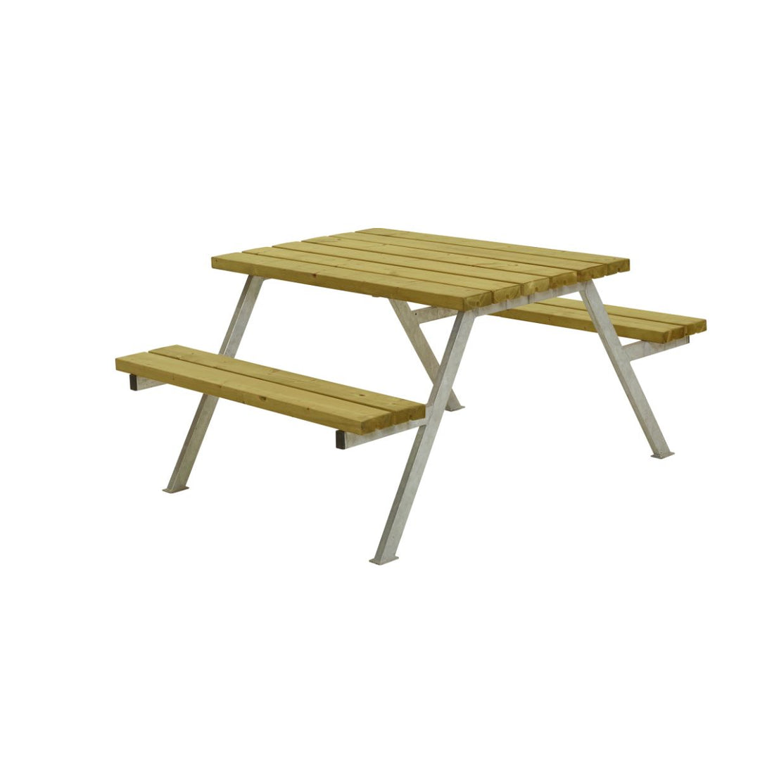 Produktbillede af Alpha Bord/Bænkesæt 118x161x73cm Træfarve på tilbud