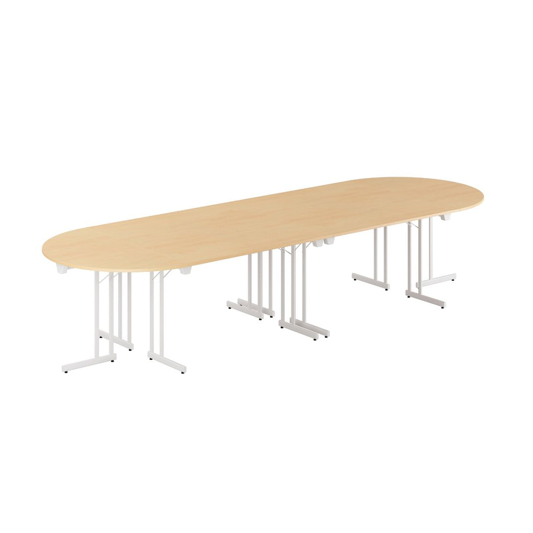 Produktbillede af Konferencebord 360x120cm Sammenklappeligt bord Bøg-hvid på tilbud
