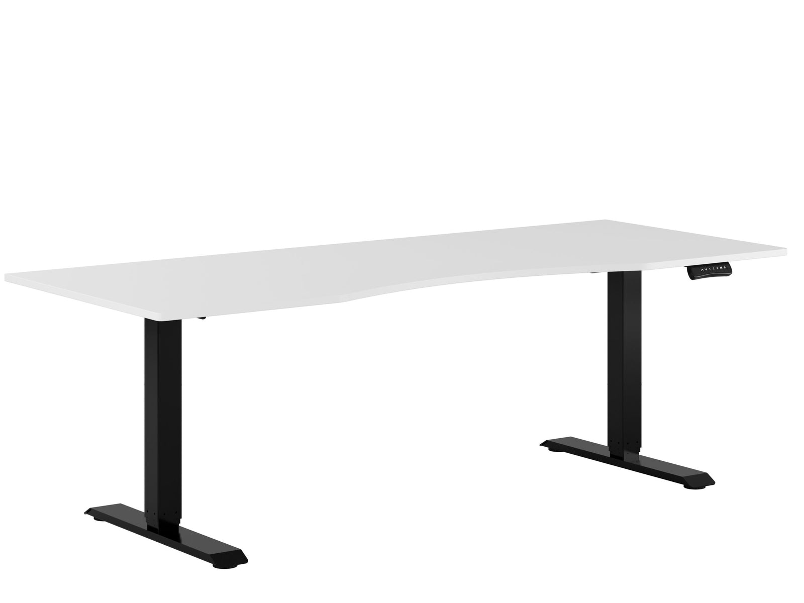 Produktbillede af Premium Hæve/Sænkebord m/2 motorer og maveudtag 200x80cm Hvid-sort på tilbud