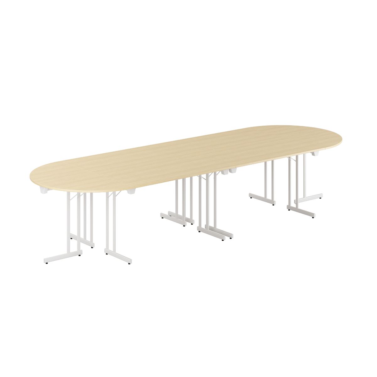 Produktbillede af Konferencebord 360x120cm Sammenklappeligt bord Birk-hvid på tilbud