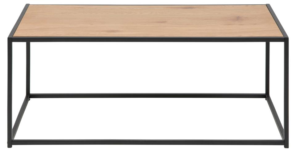 Produktbillede af ACT NORDIC Seaford sofabord rektangulær natur vild eg papir og sort stål 100x50 i premium kvalitet
