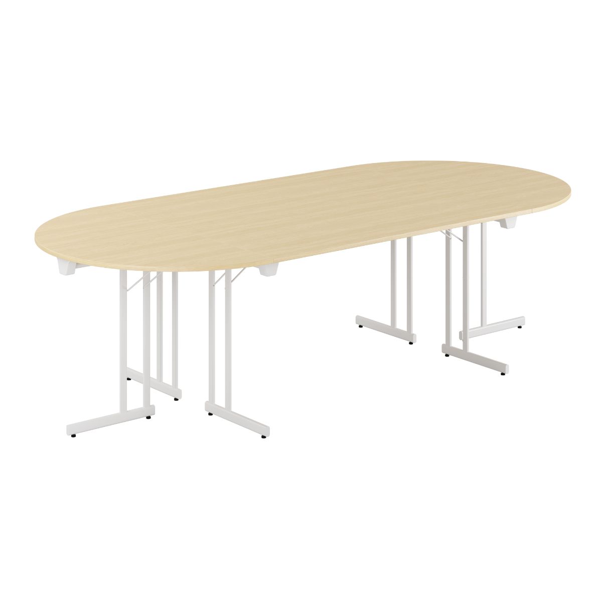 Produktbillede af Konferencebord 260x120cm Sammenklappeligt bord Birk-hvid på tilbud