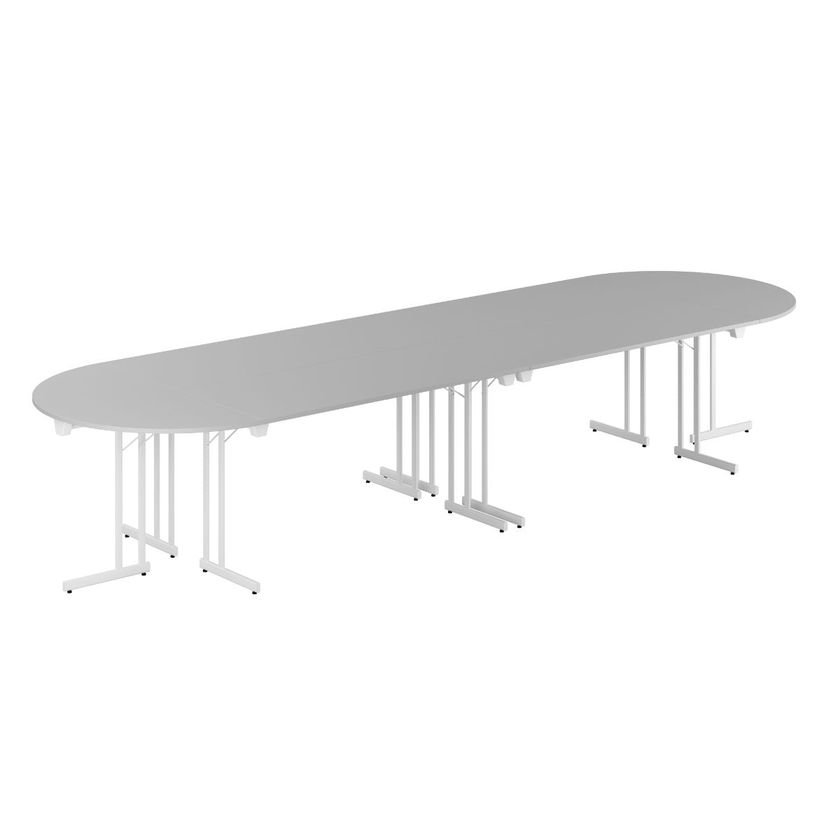 Produktbillede af Konferencebord 400x120cm Sammenklappeligt bord Grå-hvid på tilbud