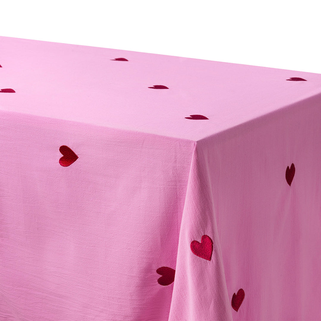 Midnatt Midnatt Pink Hearts Dug 330x145 cm, rosa – produktvisning (Dug)