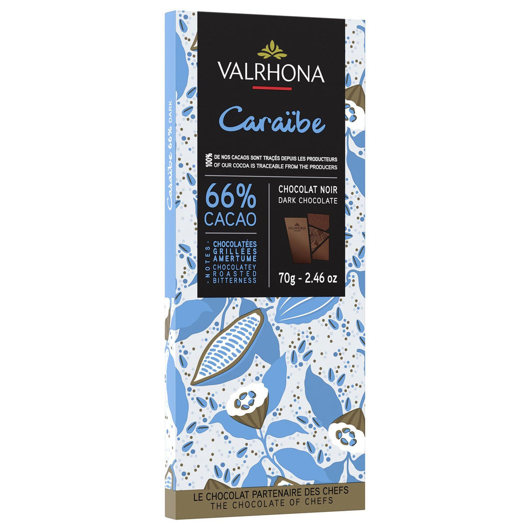 Valrhona Valrhona Caraibe 66% chokoladebar, 70 g ❤ frontbillede (Chokolade)
