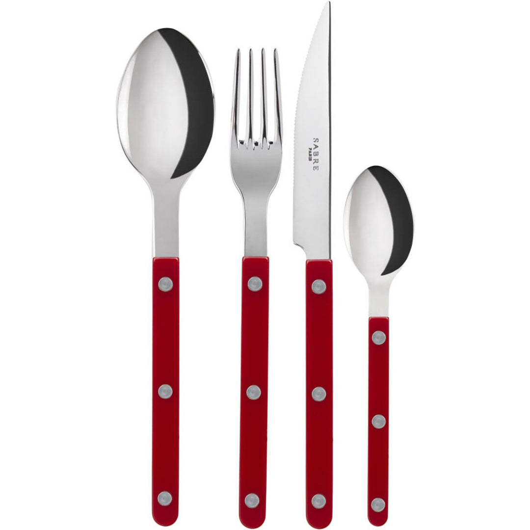 Sabre paris Sabre paris Bistrot Solid bestiksæt 4 dele, burgundy – produktfoto (Bestikssæt)