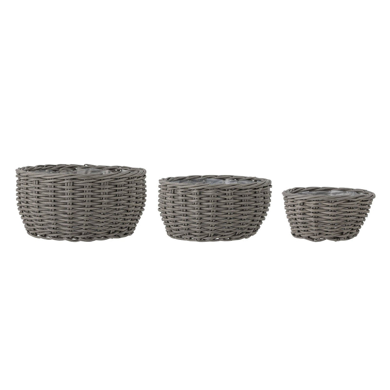 Bloomingville - Fioria Urtepotteskjuler, Grå, Polyrattan - sæt 3 stk. ❤ Stort online udvalg i Bloomingville ❤ Billig fragt og hurtig levering 2 - 5 hverdage - Varenummer: BGH-47585231339850 / Ean: &