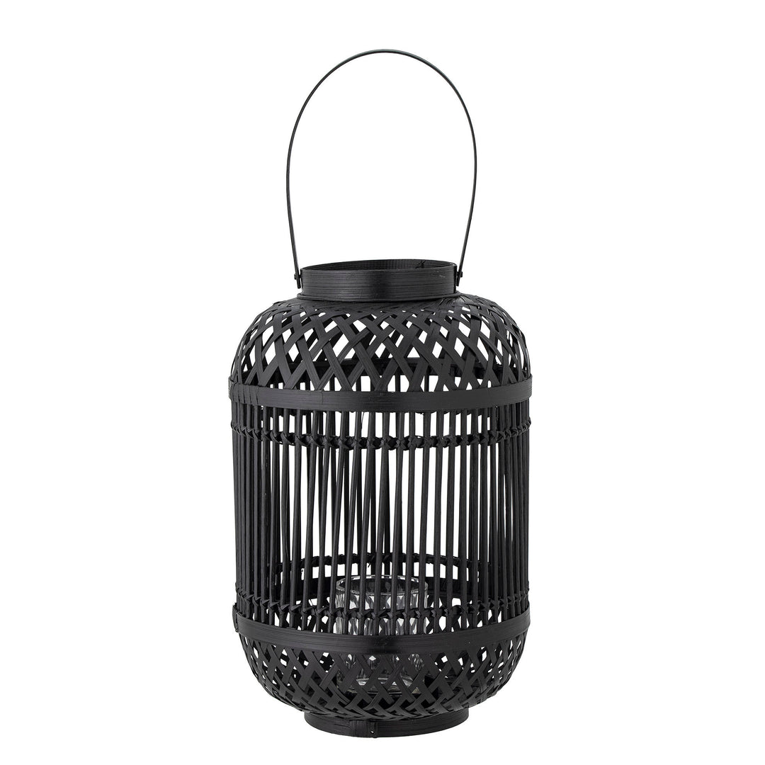 BLOOMINGVILLE Tilla Lanterne m/Glas Sort Bambus