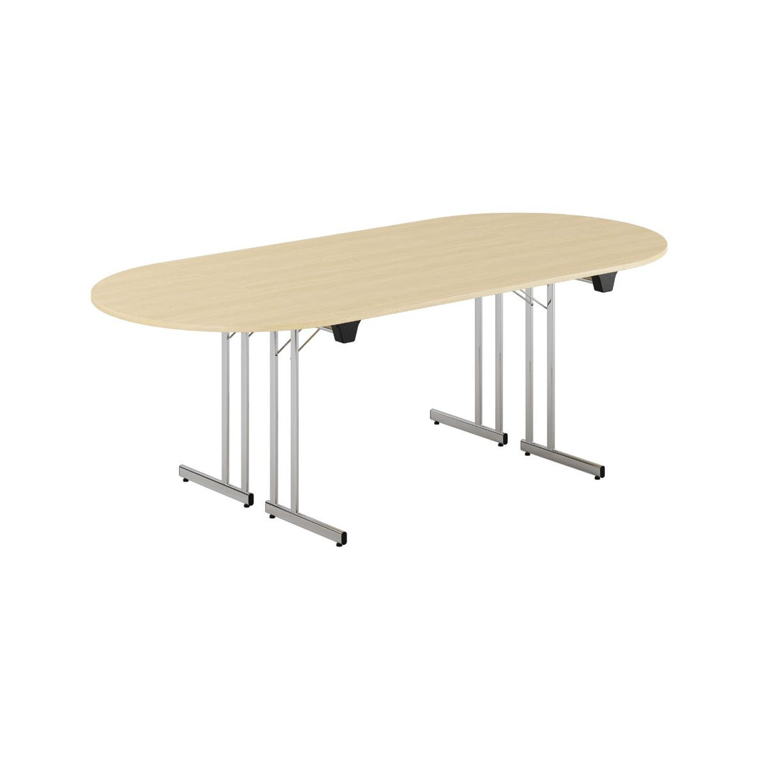 Produktbillede af Konferencebord 220x100cm Sammenklappeligt bord Birk-krom på tilbud