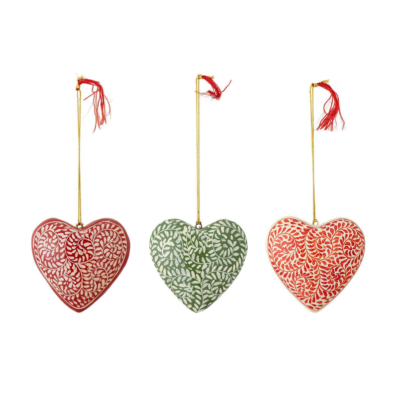 Bloomingville - Cassidy Ornament, Rød, Papmache - 3 stk. ✔ Kæmpe udvalg i  Bloomingville ✔ Billig fragt og hurtig levering 2 - 5 hverdage - Varenummer: BGH-47360842498378 / Ean: &