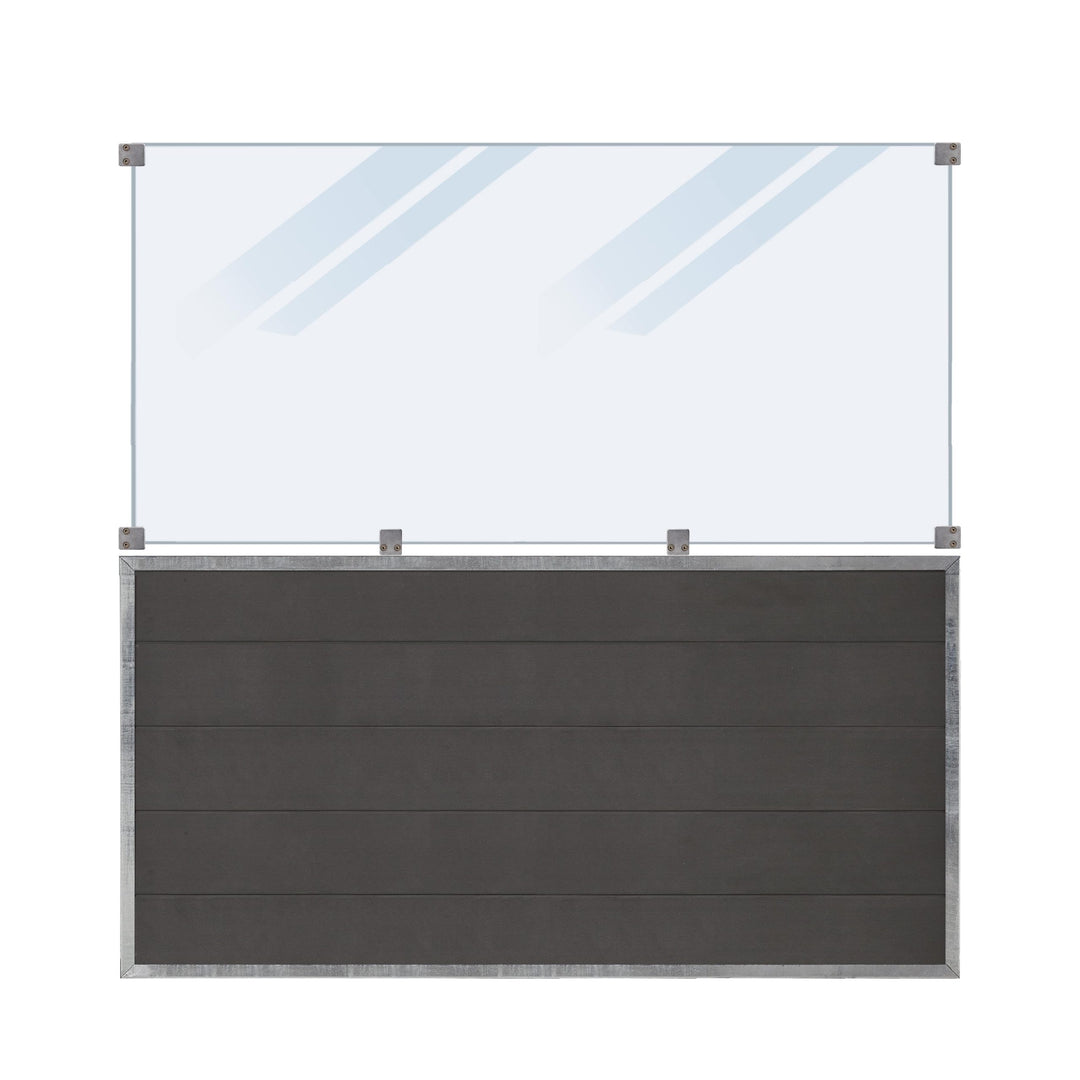 Produktbillede af Futura komposit hegn 180cm Klart glas på tilbud