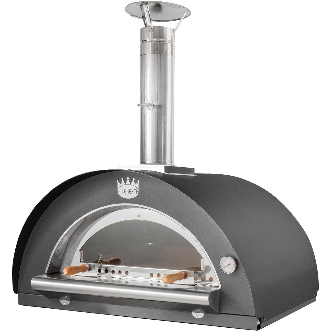 Clementi forni Clementi forni Family Brændefyret Pizzaovn 80x60 cm. Antracit ❤ frontbillede (Pizzaovne)