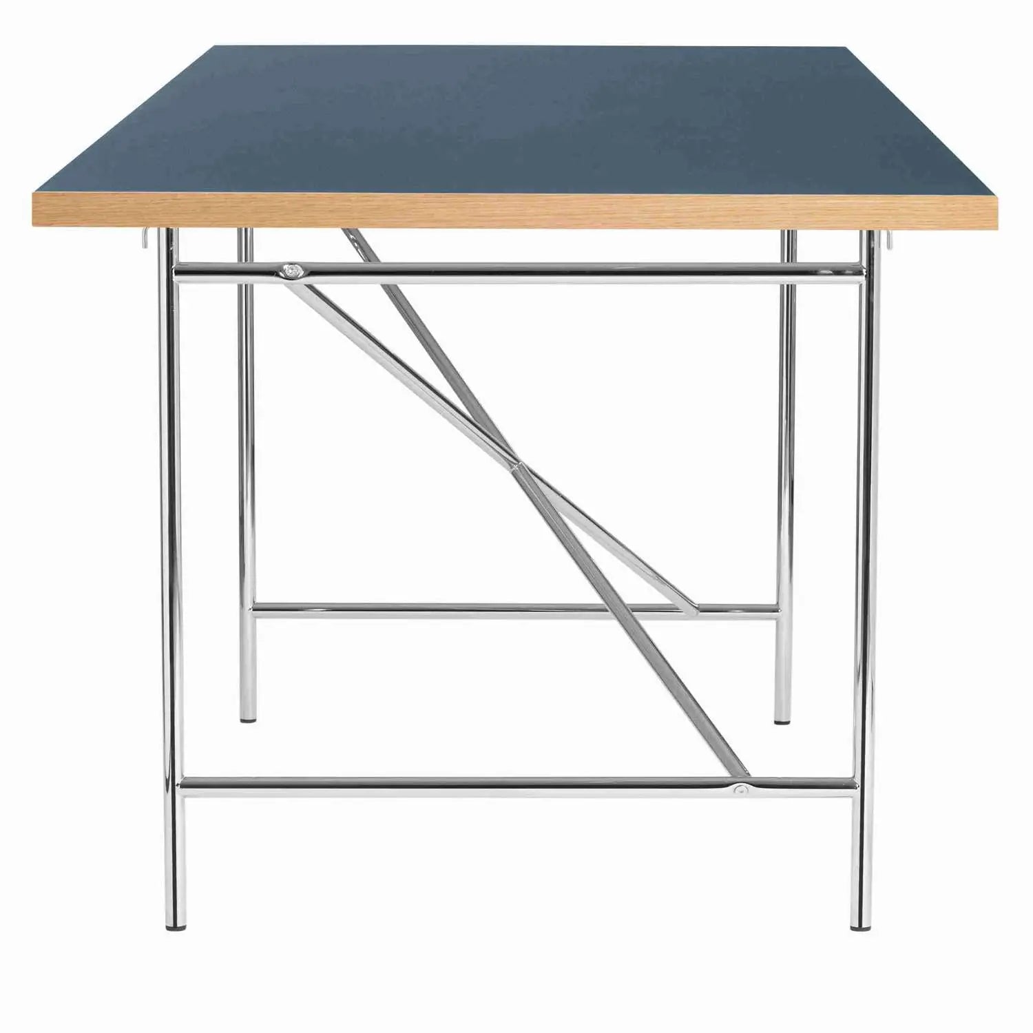 Produktbillede af EIERMANN1 DESK DARK BLUE TABLETOP/CHROME FRAME PLEASE WAIT TO BE SEATED 160 i premium kvalitet