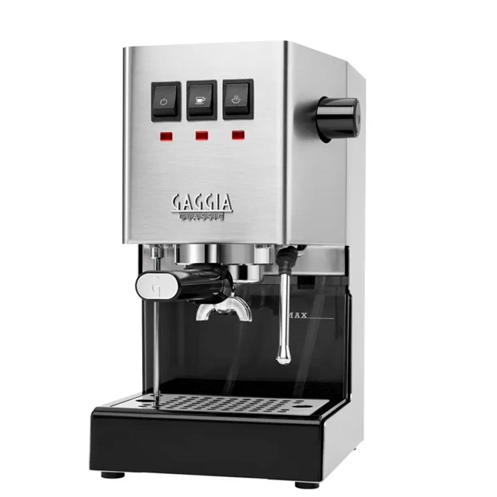 Gaggia Gaggia Classic E24 espressomaskine, børstet stål – vinkelbillede (Espressomaskiner)