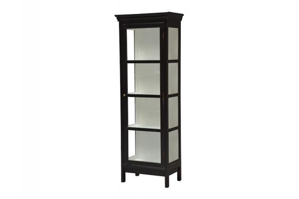 Se Endelave Vitrineskab ⇒ 165x57x36 cm Grå/Hvid ⇒ Udsalg og Tilbud Nu