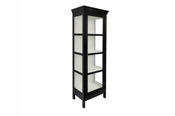 Produktbillede af Endelave Vitrineskab 165x57x36 cm Sort/Hvid på tilbud i høj kvalitet