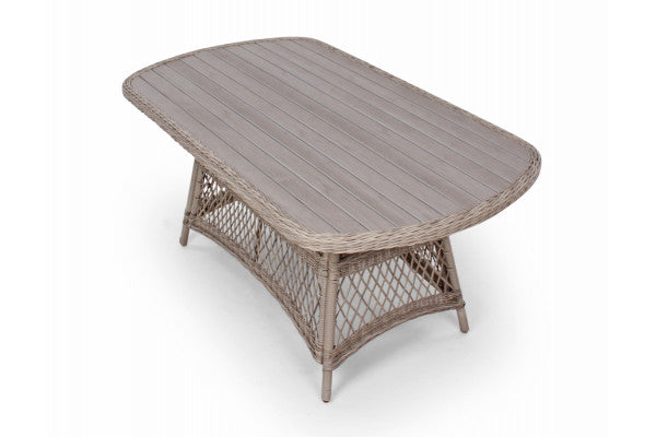 Produktbillede af Enø Lys Grå Ovalt Havebord 90x165 cm på tilbud i høj kvalitet