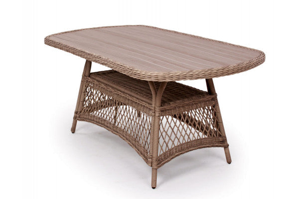 Produktbillede af Enø Brun Ovalt Havebord 90x165 cm på tilbud i høj kvalitet