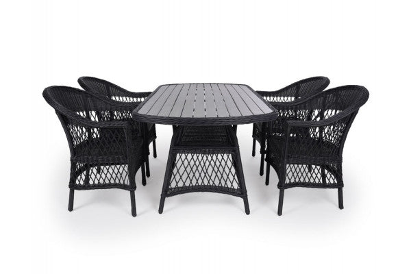 Produktbillede af Enø Sort Havemøbelsæt 90x165 på tilbud i høj kvalitet