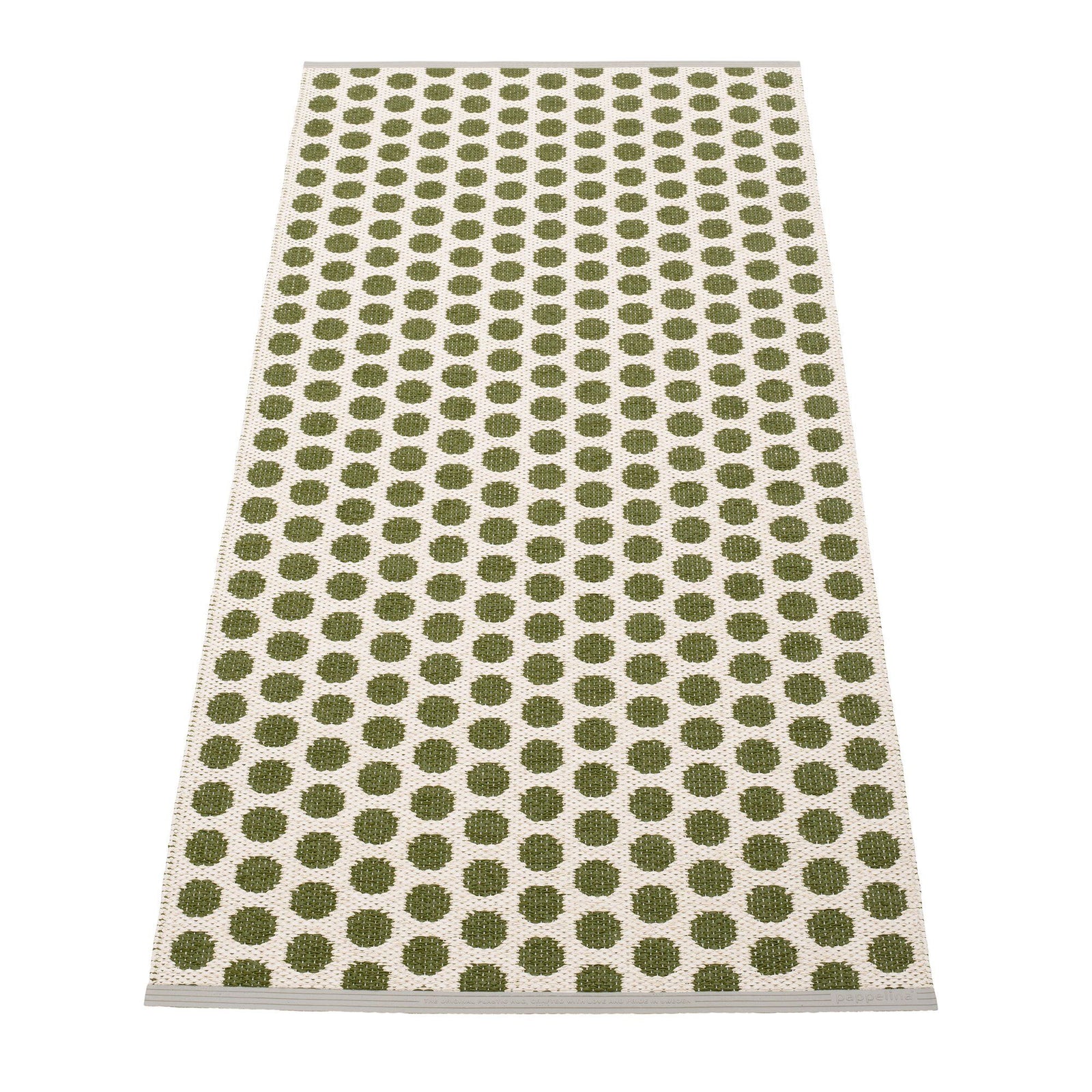 Pappelina Pappelina Noa gulvtæppe 70 cm x 150 cm, dark olive/vanilla – produktvisning (Tæpper)