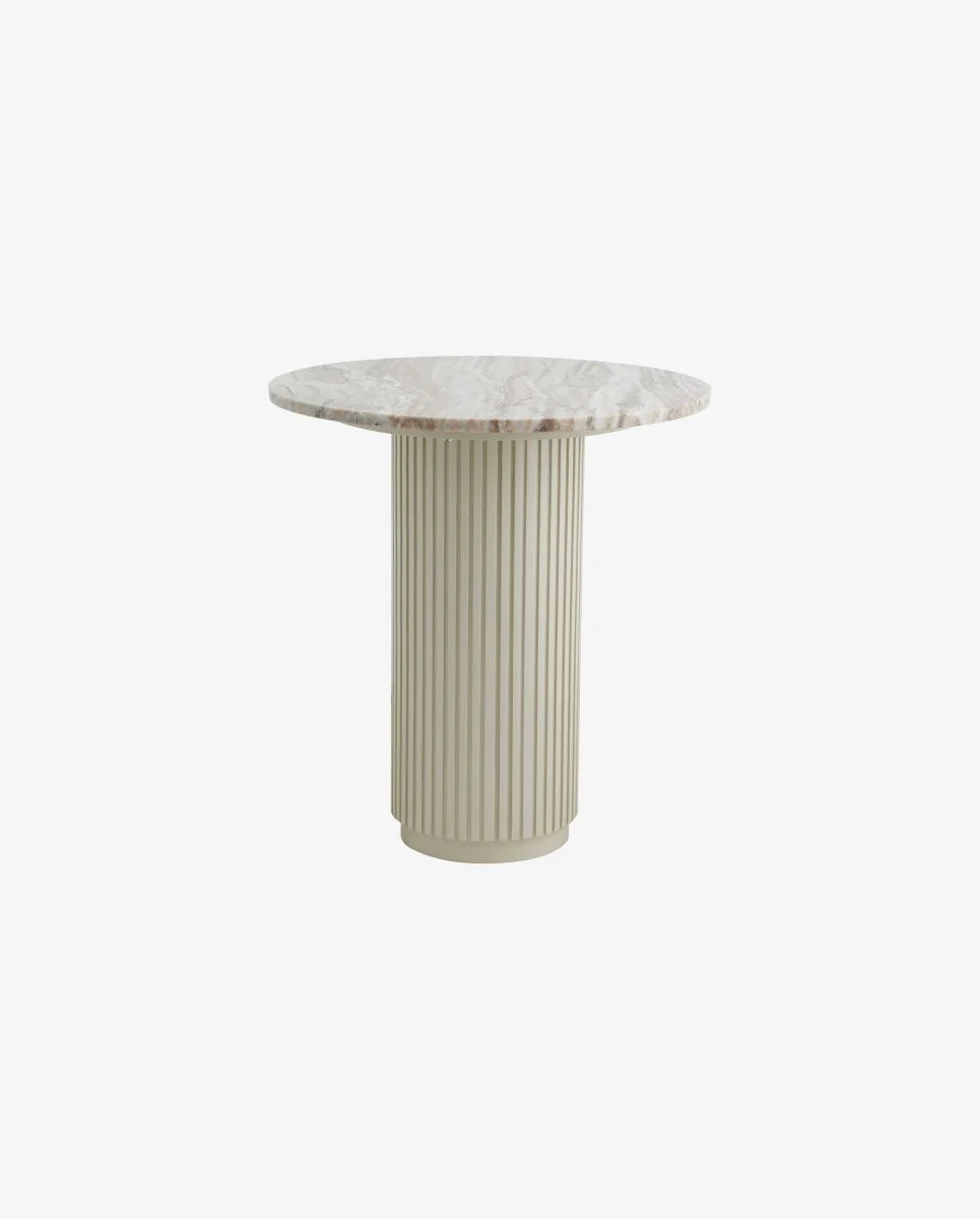 Produktbillede af NORDAL ERIE CAFEBORD I TRÆ/MARMOR HVID/BEIGE 70 i premium kvalitet
