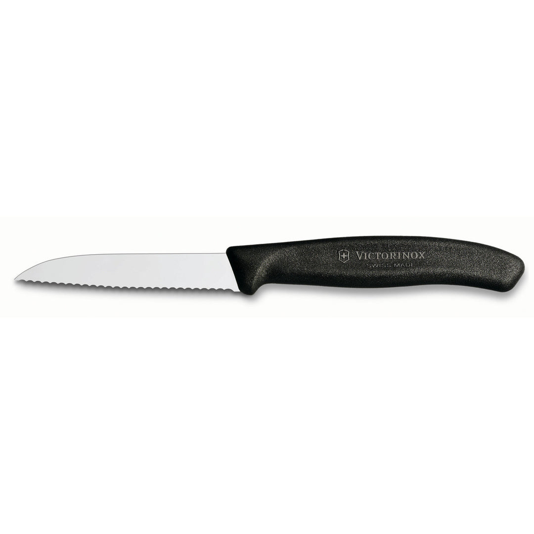 Victorinox Victorinox Takket urtekniv med nylonskæfte i sort, 8cm. – vinkelbillede (Skalknive)