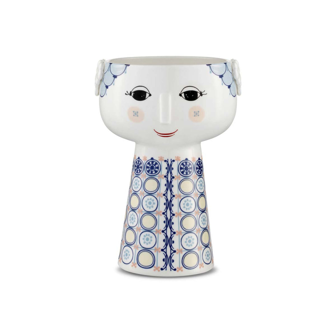 Produktbillede af Bjørn Wiinblad Eva Vase blå 18,5 cm i premium kvalitet