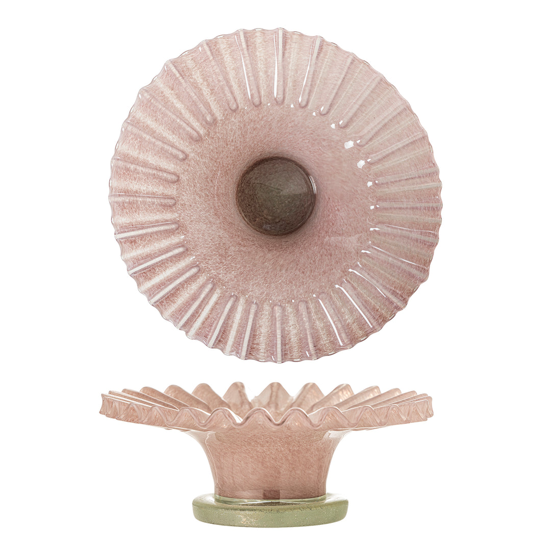 BLOOMINGVILLE Garnet skål rosa glas