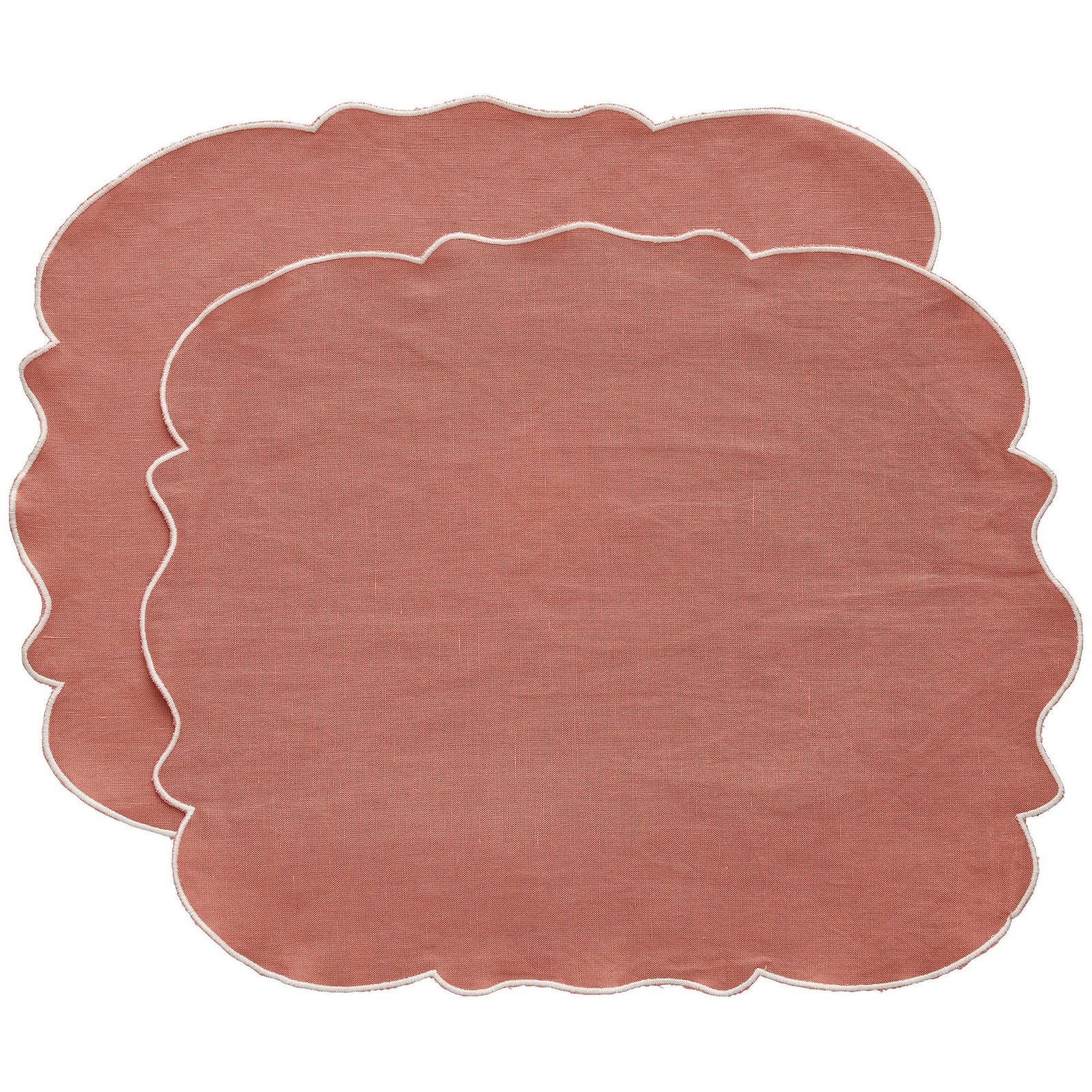 Decotique Decotique Gia dækkeserviet hør 45  35 cm 2-pak, rosa/hvid ❤ detaljebillede (Bordskåner)