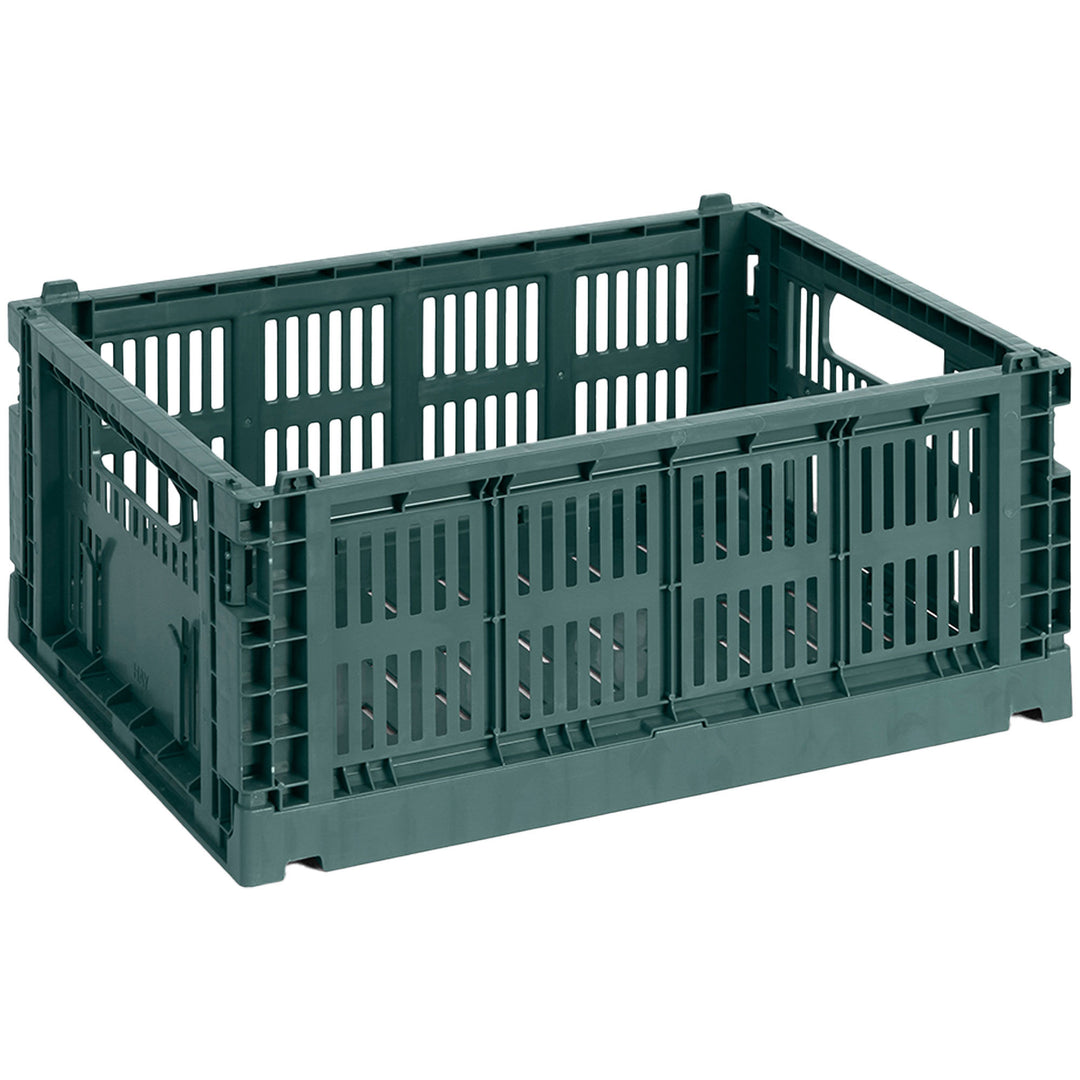 Hay HAY Colour Crate Medium Opbevaringskasse, mørkegrøn – produktfoto (Opbevaringsboks)