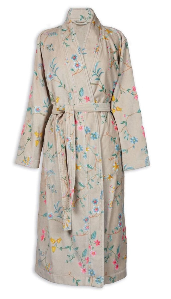 Produktbillede af Pip Studio Badekåbe Les Fleurs Khaki S på tilbud i høj kvalitet