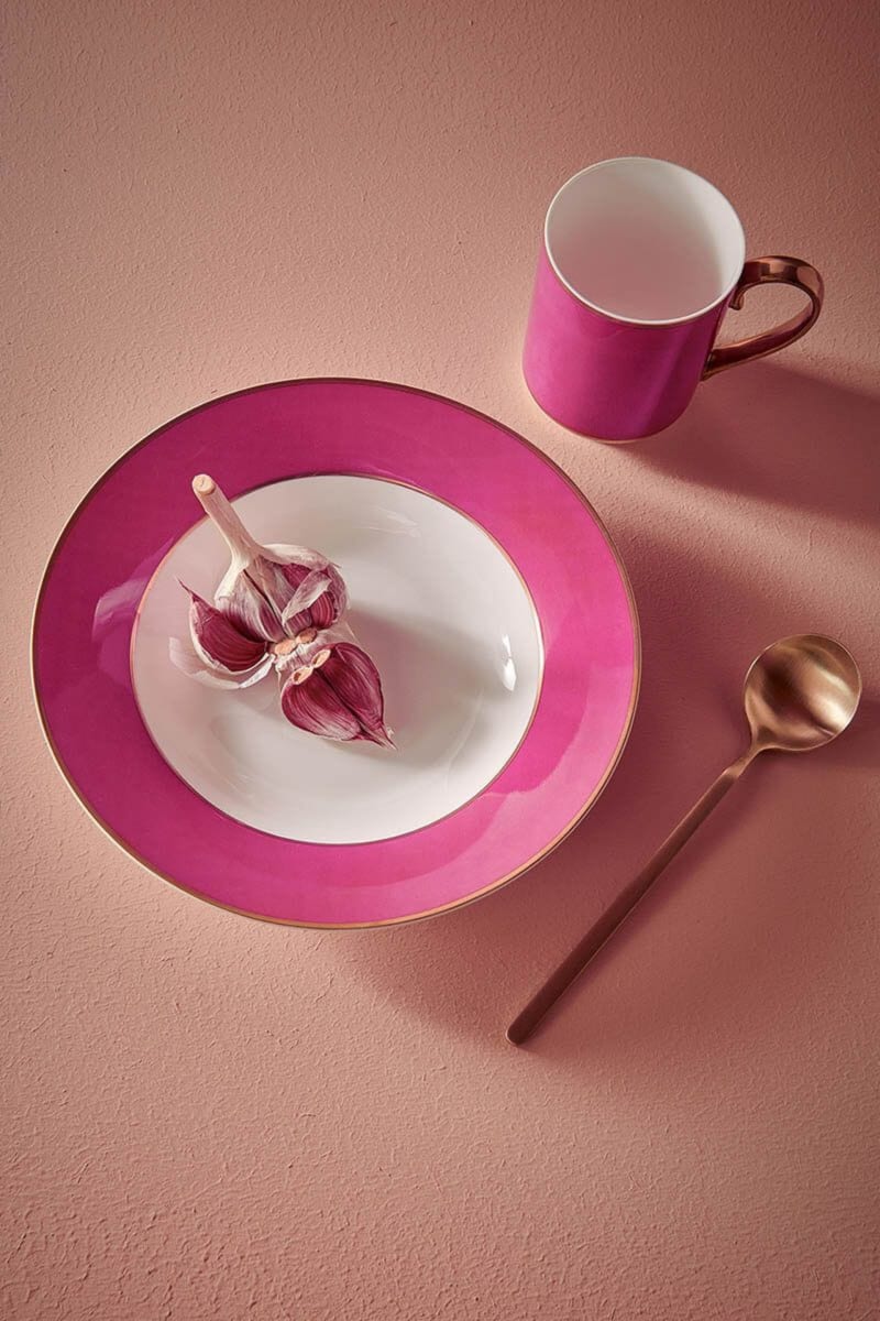 Produktbillede af Deep Plate Pip Chique Gold-Pink 23.5cm på tilbud i høj kvalitet