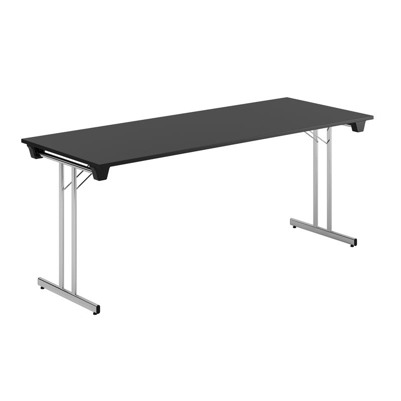 Produktbillede af Dinner Style 180x70cm Sammenklappeligt bord Sort-krom på tilbud