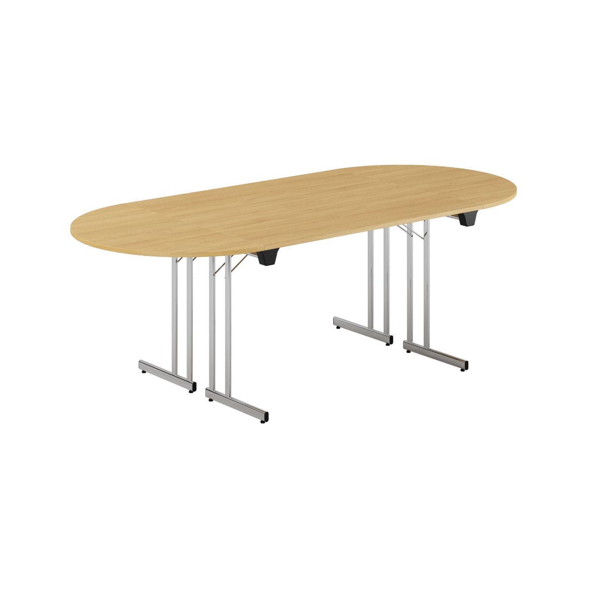 Produktbillede af Konferencebord 220x100cm Sammenklappeligt bord Eg-krom på tilbud