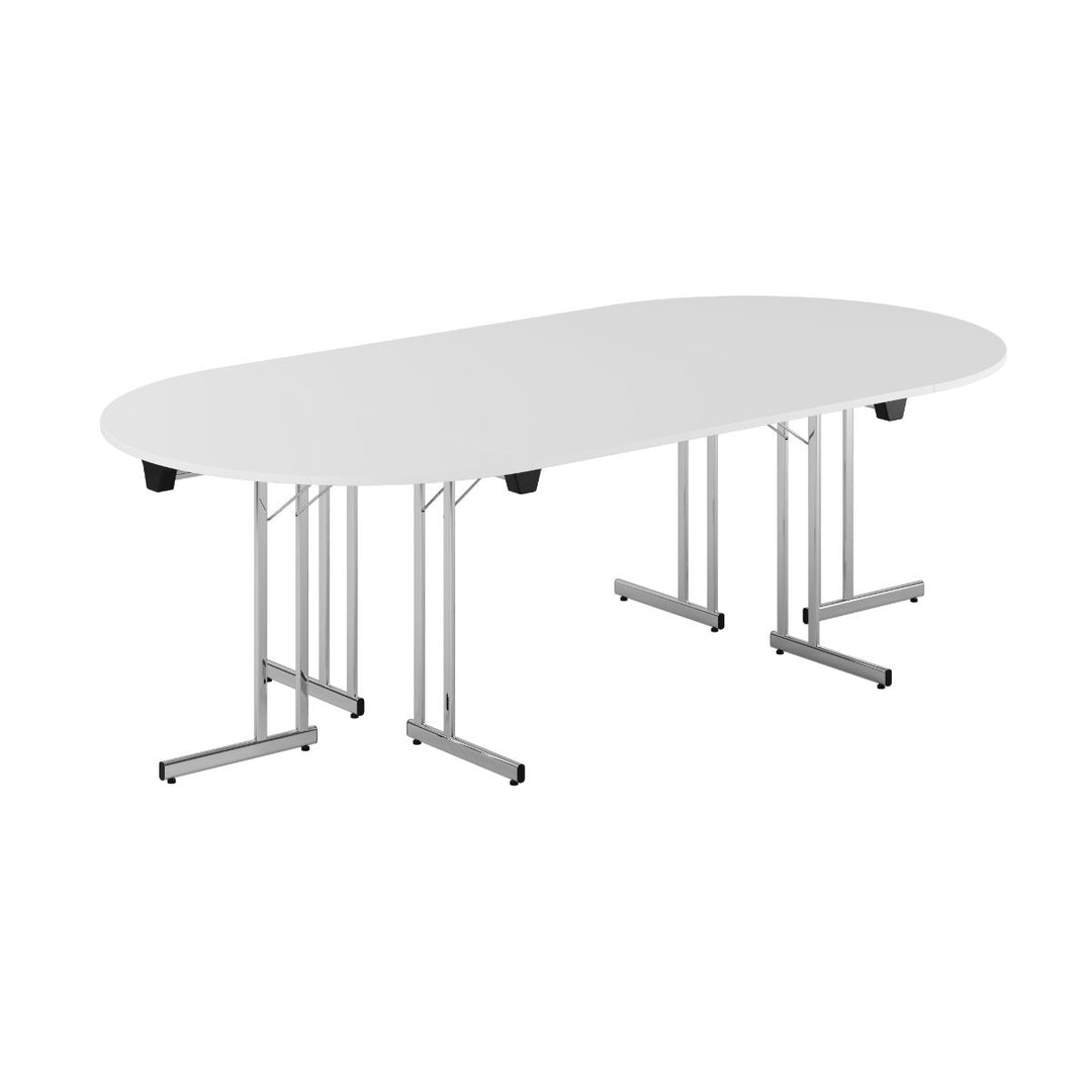Produktbillede af Konferencebord 240x120cm Sammenklappeligt bord Hvid-krom på tilbud
