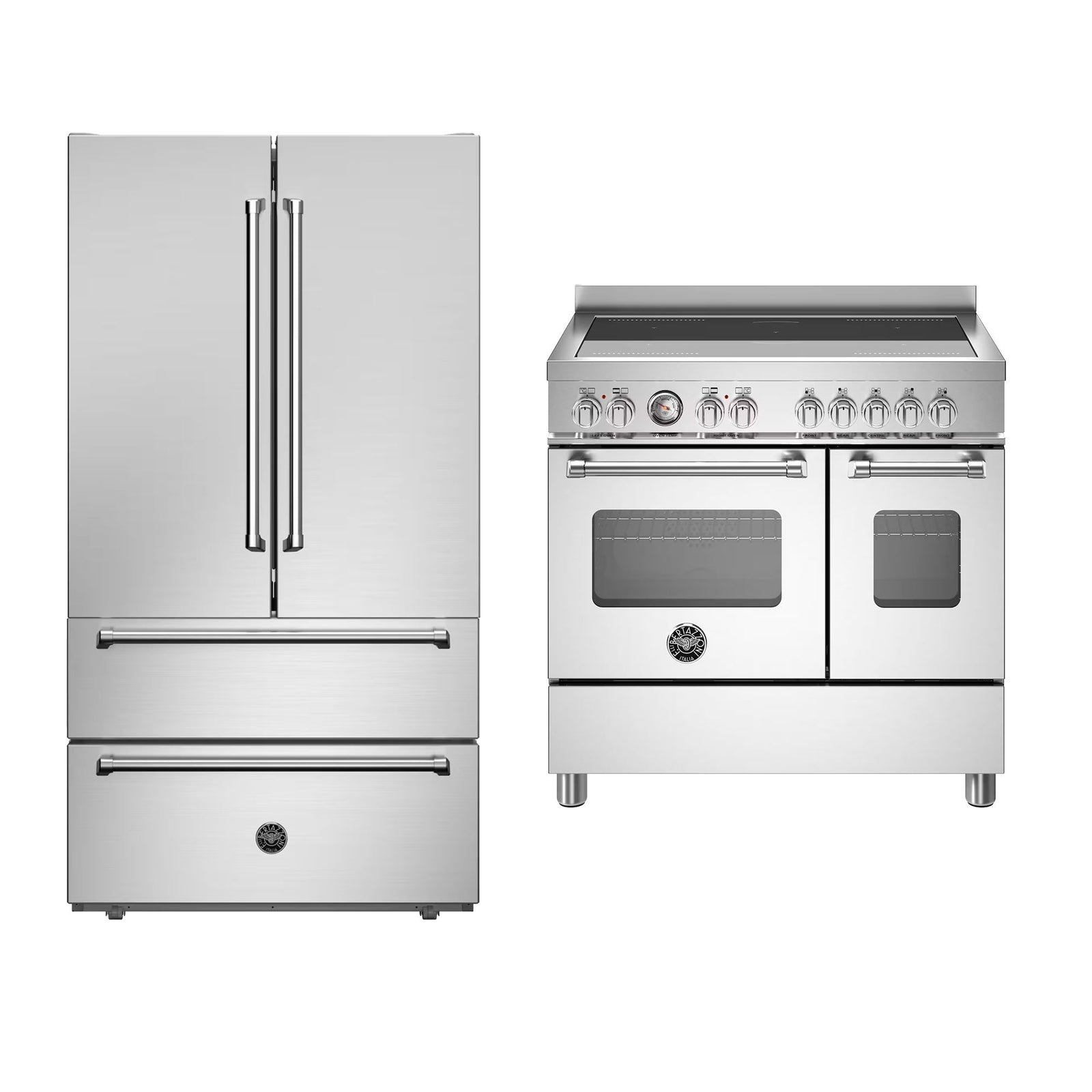 Bertazzoni Bertazzoni Master hvidevarepakke 90 cm, rustfrit stål – frontbillede (Køle- /frysekabe)