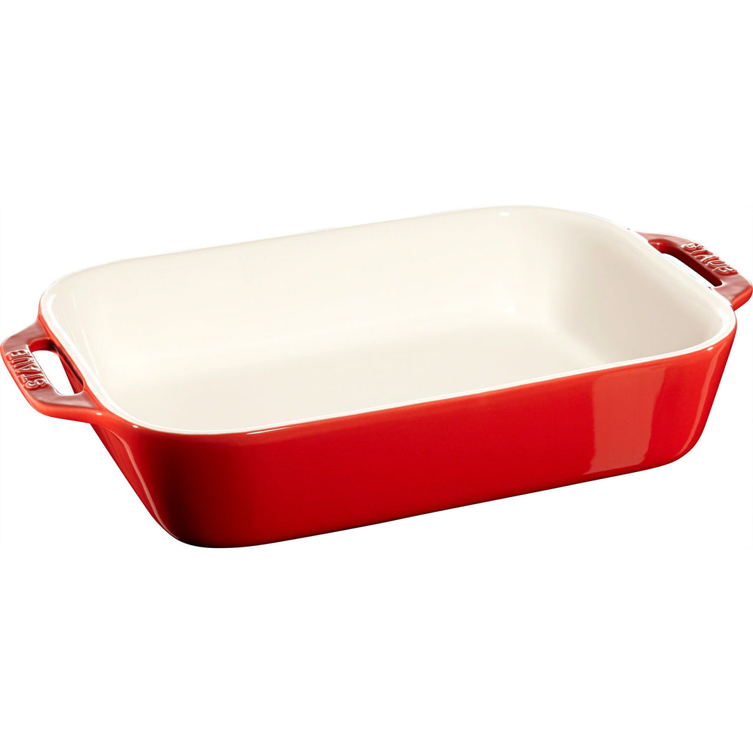 Staub Staub Rektangulær Ovnfast Fad 27 x 20 cm Rød – vinkelbillede (Ovnfast form)