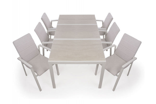 Fanø Fejø Keramik Havemøbelsæt - 90x195 cm - Dusty/Beige