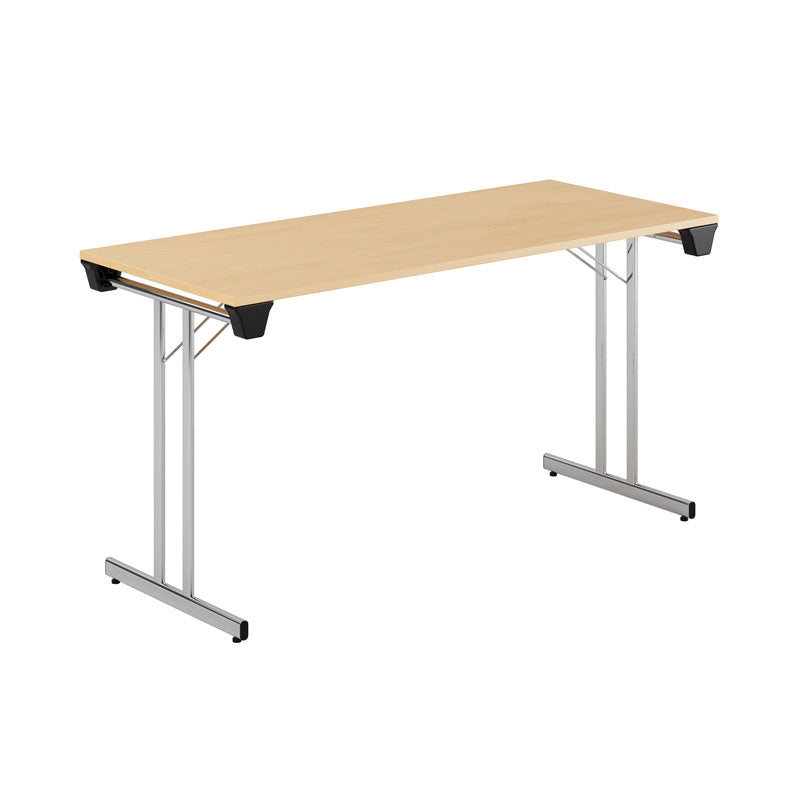 Produktbillede af Dinner Style 140x60cm Sammenklappeligt bord Bøg-krom på tilbud