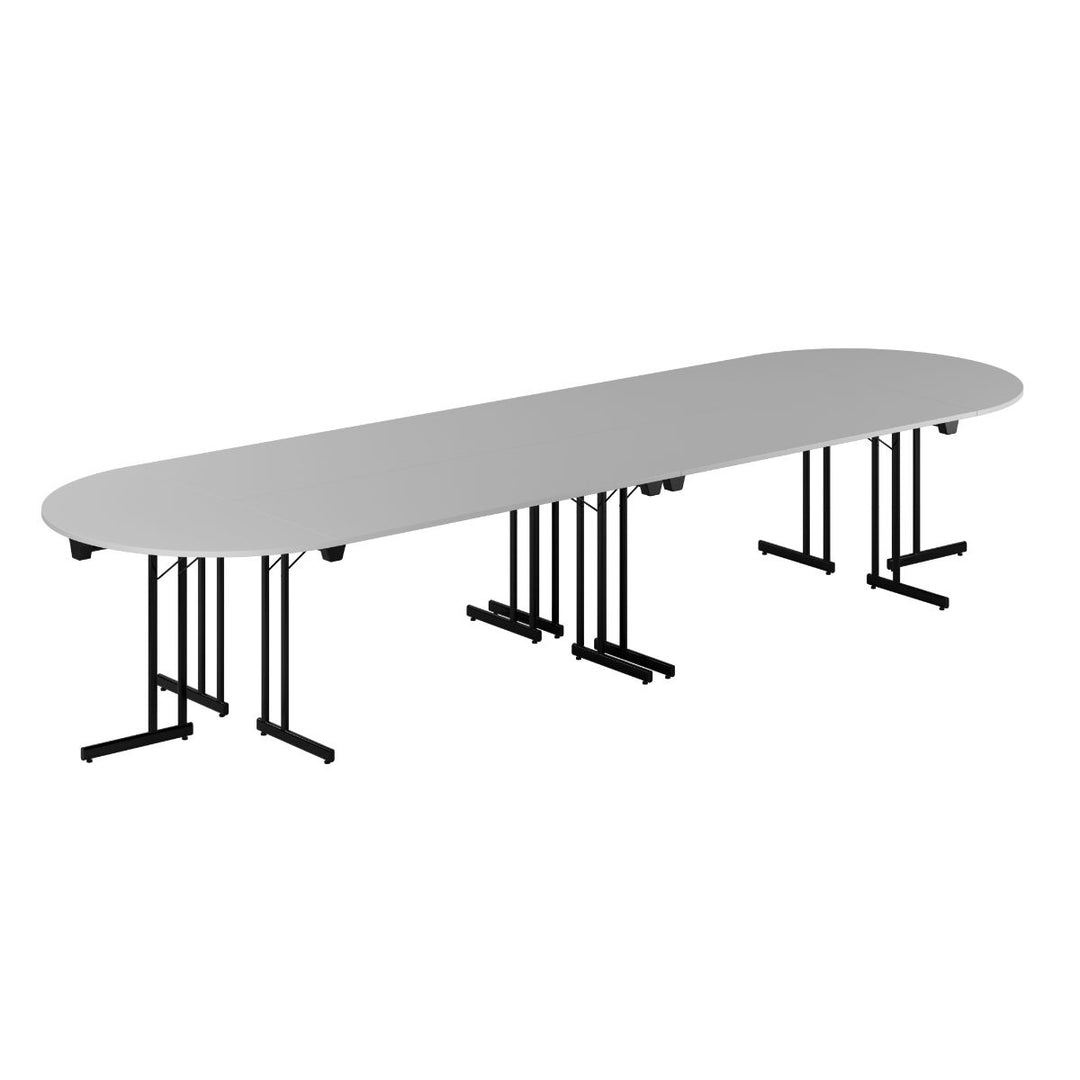 Produktbillede af Konferencebord 400x120cm Sammenklappeligt bord Grå-sort på tilbud