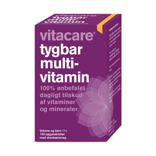 Produktbillede af VitaCare Tygbar Multivitamin til voksne (11+) 100 tab. på tilbud