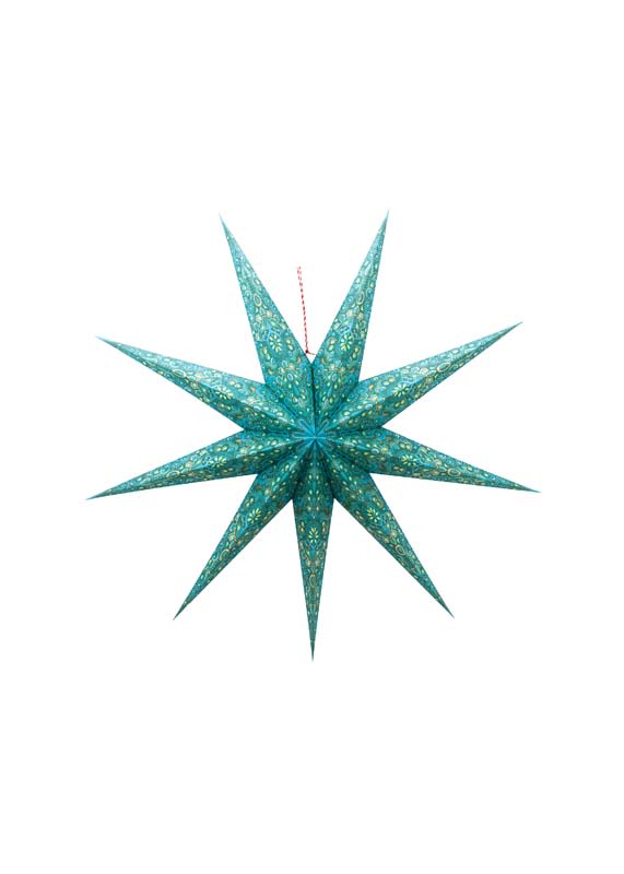 Produktbillede af Christmas Star Paper Overall Print Green 110cm på tilbud i høj kvalitet