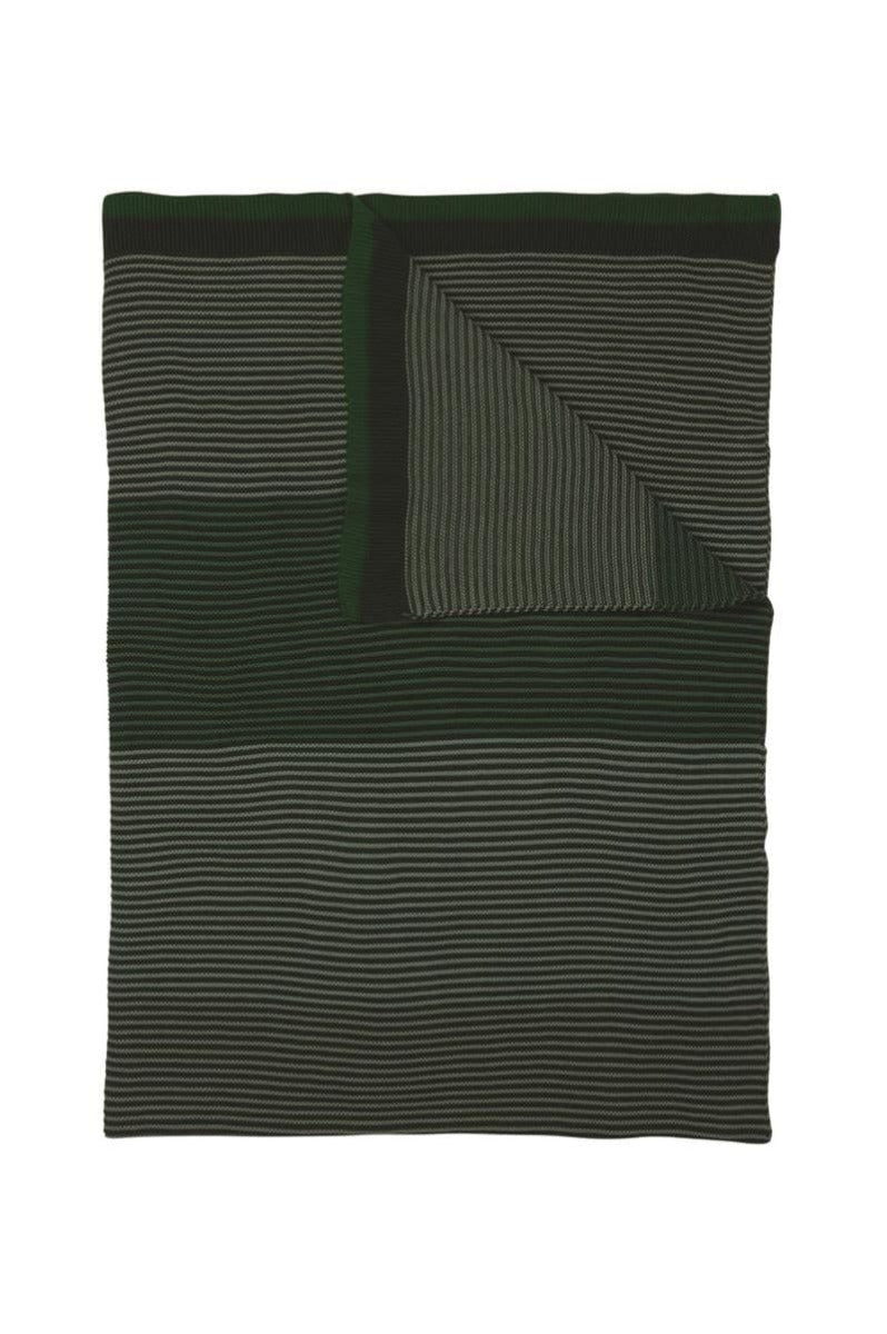 Produktbillede af PIP Blockstripe Throw Green 130x170 på tilbud i høj kvalitet