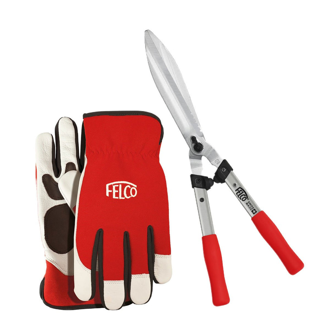 Produktbillede af Felco 250-57 hækkesaks & Felco 702 beskæringshandske L på tilbud i høj kvalitet