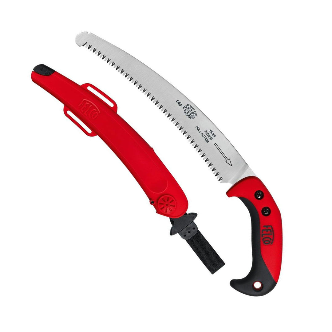 Produktbillede af Felco 640 grensav med buet klinge og hylster på tilbud i høj kvalitet
