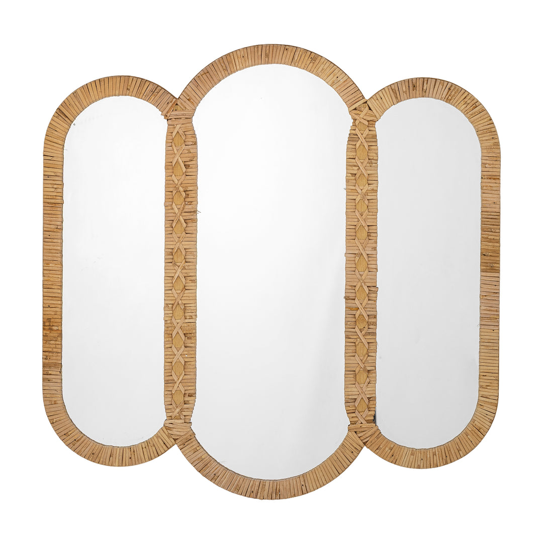 Produktbillede af CREATIVE COLLECTION Cardiz vægspejl kvadratisk spejlglas og natur rattan L80xH80xB2 i premium kvalitet