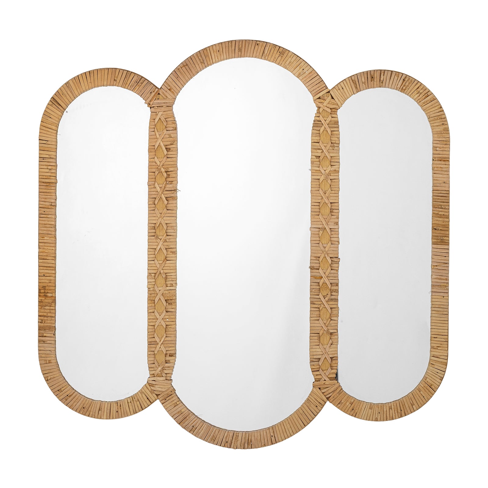 Produktbillede af CREATIVE COLLECTION Cardiz vægspejl kvadratisk spejlglas og natur rattan L80xH80xB2 i premium kvalitet