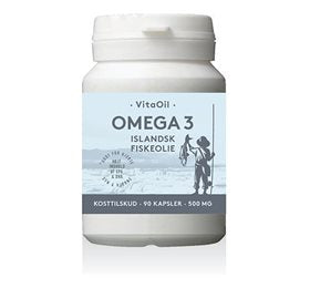 Detaljeret produktbillede af VitaOil Islandsk Fiskeoliekapsler Omega 3 på tilbud