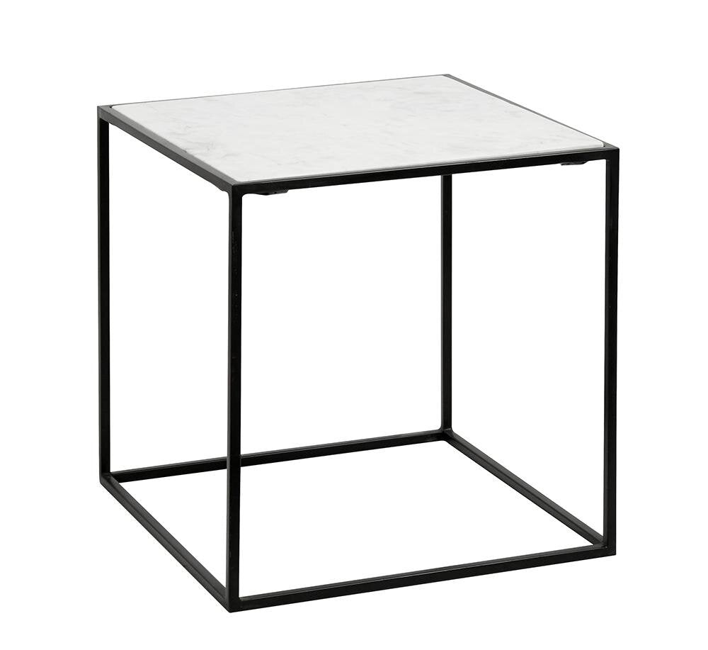 Produktbillede af Nordal CUBE Sidebord m/Marmor Sort/Hvid 55 i premium kvalitet